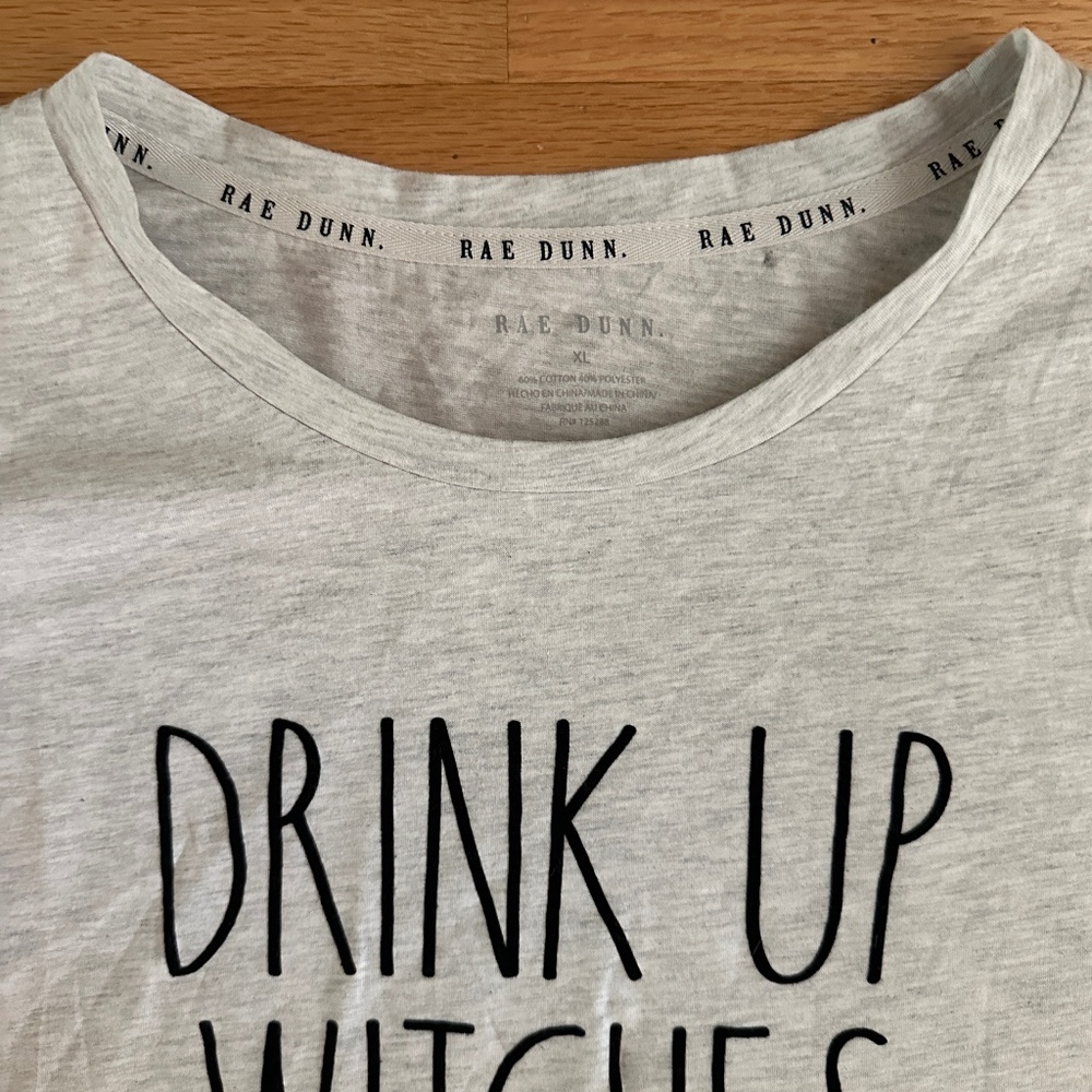 Rae Dunn Light Gray 'Drink Up Witches.' Long Sleeve Tee - Picture 7 of 9
